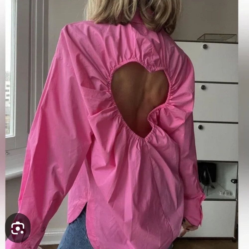 Zara poplin heart blouse